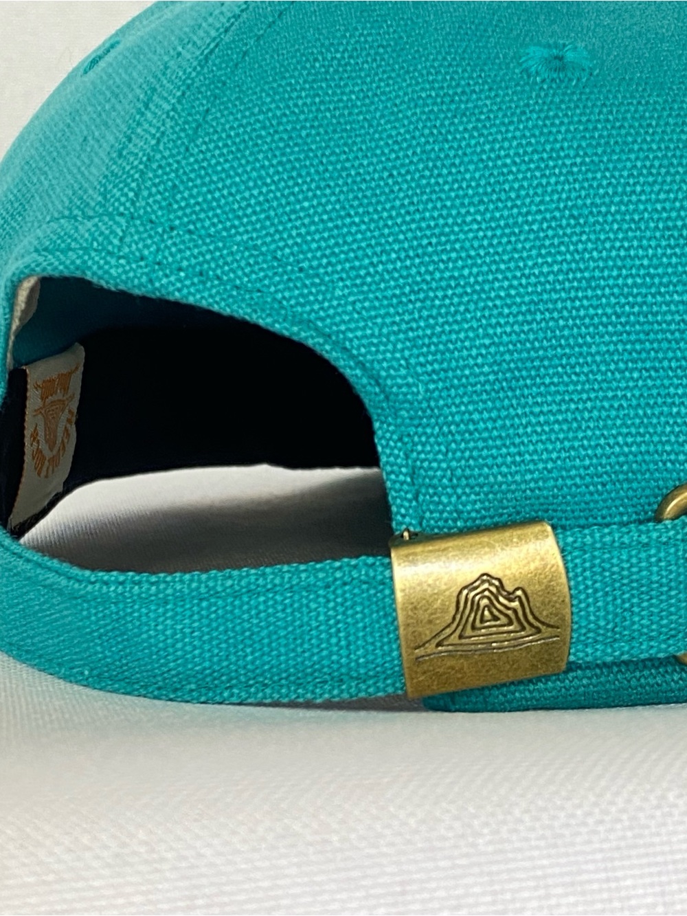Needle Rock Threads Telluride Canvas Hat Teal 100% Cotton Mountains & Rainbow - Picture 8 of 14